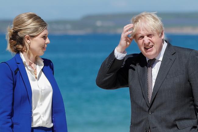 Boris Johnson with wife Carrie Johnson. Photo: PA