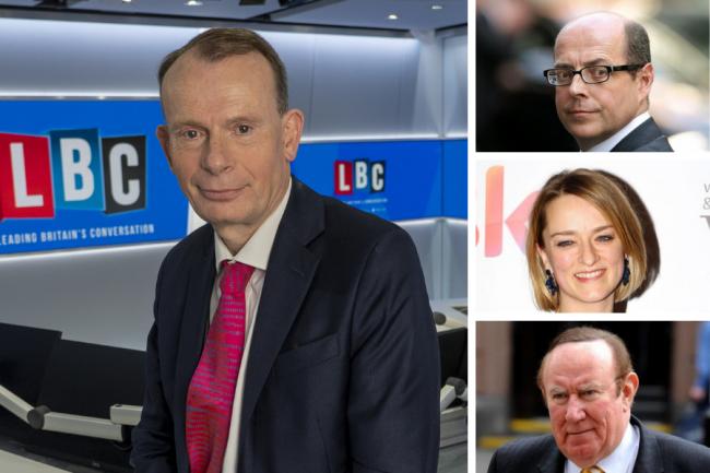 Andrew Marr (left) may be replaced by (from top right) Nick Robinson, Laura Kuenssberg, Andrew Neil, or someone else altogether