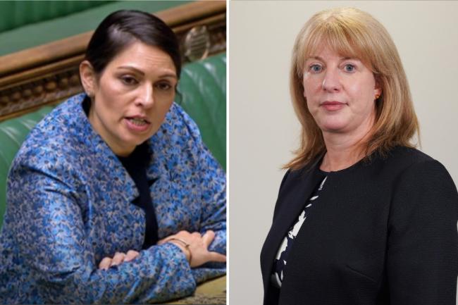 Shona Robison (right) says Priti Patel (left) should apologise for her comments about Scotland's response to asylum seekers