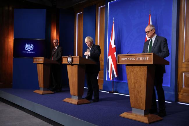 Prime Minister Boris Johnson updated the public on a fresh Covid-19 threat alongside top advisers