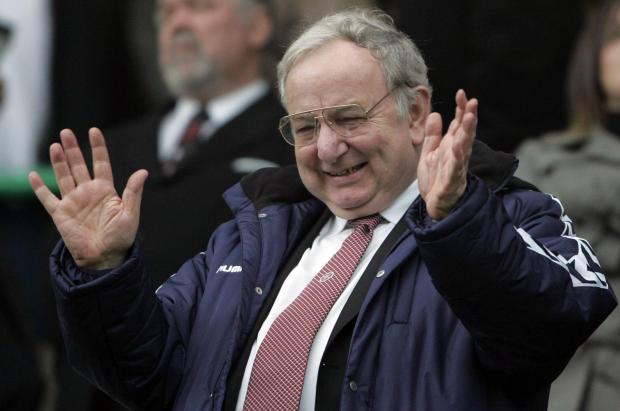 The National: Hearts' chairman George Foulkes watches the Bank of Scotland Premier League match against Hibernian at Easter Road, Edinburgh, Saturday October 29, 2005. PRESS ASSOCIATION Photo. Photo credit should read: Andrew Milligan/PA. **EDITORIAL USE ONLY**.
