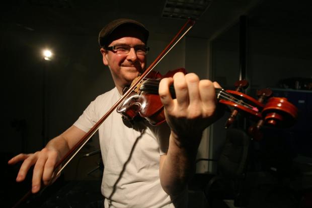 The National: Fiddler Chris Stout on the Culture cast and the first live music in the Herald & Times Studio..