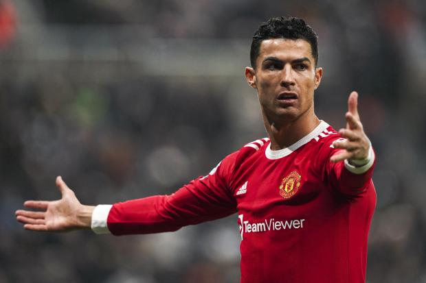 The National: Manchester United’s Cristiano Ronaldo shows his frustration during the Premier League match at St. James’ Park, Newcastle.