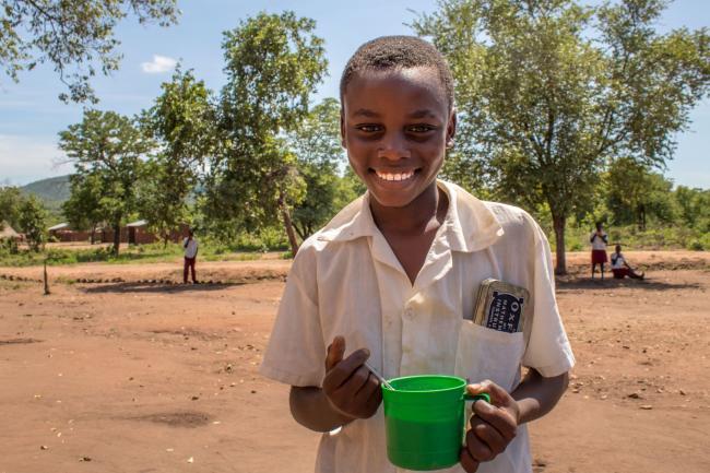 Gift, an 11-year-old pupil at Kabila Primary School in Zambia, is one of the millions fed by Mary's Meals