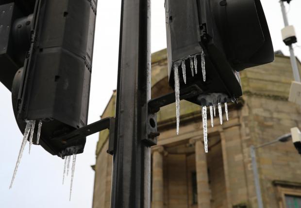 The National: Fake icicles hanging from traffic lights