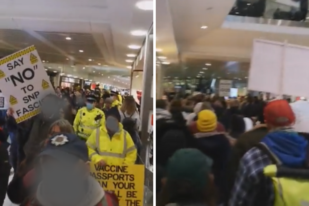 Anti-vax mob storm Glasgow shopping centre and 'intimidate' staff