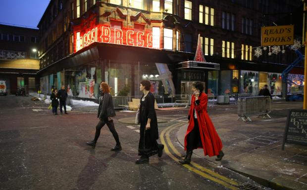 The National: People walking down King Street in the Merchant City, Glasgow. Photograph by Colin Mearns