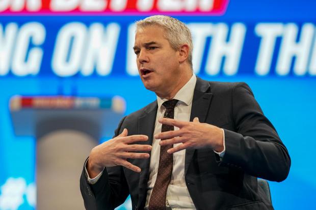 The National: MANCHESTER, ENGLAND - OCTOBER 04: Steve Barclay, Minister for the Cabinet Office and Chancellor of the Duchy of Lancaster speaks on the second day of the Conservative Party Conference at Manchester Central Convention Complex on October 04, 2021 in