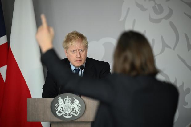 The National: Daria Kaleniuk confronted Boris Johnson at a press conference last week
