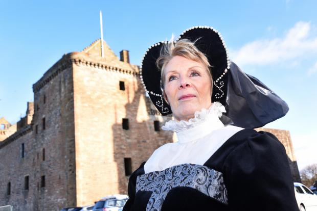 The National: HippFest volunteer Val Ferguson as Mary Queen of Scots at Linlithgow Castle