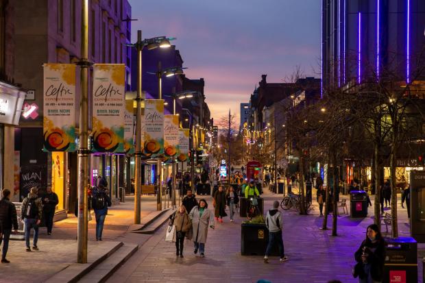 Sauchiehall Street in Glasgow...Photograph by Colin Mearns.20 January 2022.