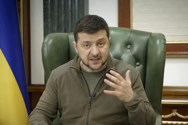 The National: In this image from video provided by the Ukrainian Presidential Press Office and posted on Facebook early Saturday, March 12, 2022, Ukrainian President Volodymyr Zelenskyy speaks in Kyiv, Ukraine. (Ukrainian Presidential Press Office via AP)