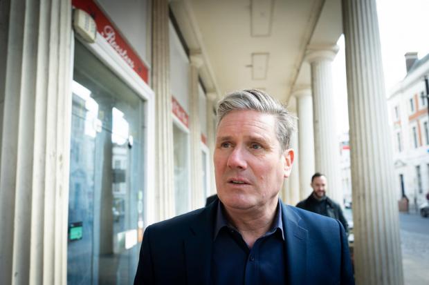 The National: Labour leader Keir Starmer on walkabout in Colchester, Essex