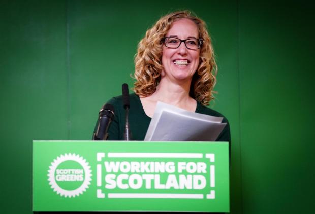 The National: Party co-leader Lorna Slater speaking at the Scottish Green Party conference at the Stirling Court Hotel in the grounds of the University of Stirling. Picture date: Saturday March 12, 2022. PA Photo. See PA story SCOTLAND Greens . Photo credit should