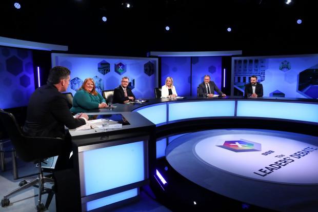 The National: Leaders of the five largest parties in NI took part in a live debate on BBC One Northern Ireland