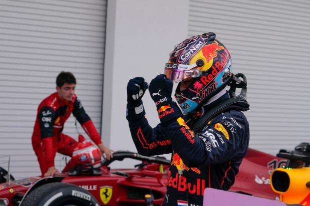 Max Verstappen saw off Charles Leclerc