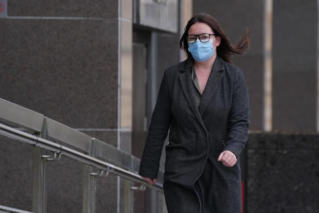 The National: Natalie McGarry arriving at Glasgow Sheriff Court on the day she was found guilty