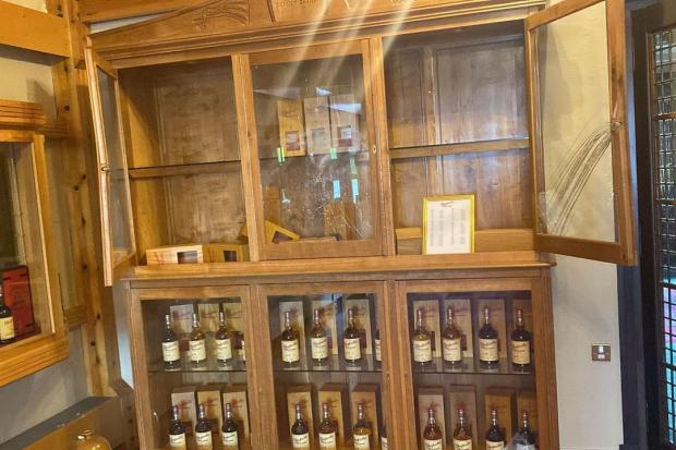 Glenfarclas Distillery's visitor centre photographed after burglars drilled through a lock at the centre