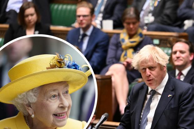 MPs praise Queen Elizabeth (inset) in the House of Commons today