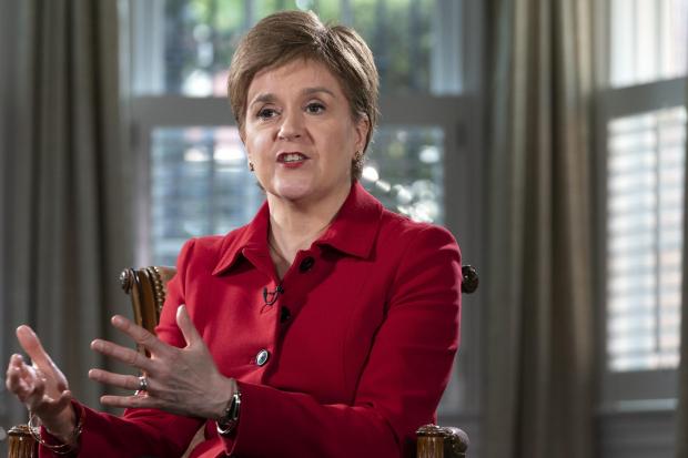 The National: The First Minister of Scotland, Nicola Sturgeon, is interviewed, Tuesday, May 17, 2022, in Washington. Sturgeon spoke to the Associated Press Tuesday on her first US visit since the COVID lockdown. (AP Photo/Jacquelyn Martin).