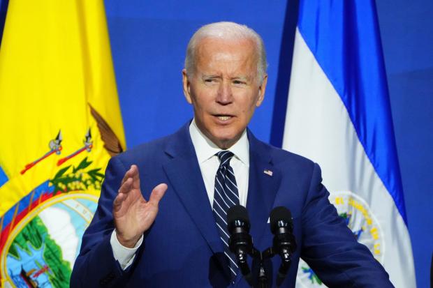 The National: President Joe Biden speaks during a meeting on migration at the Summit of the Americas in Los Angeles