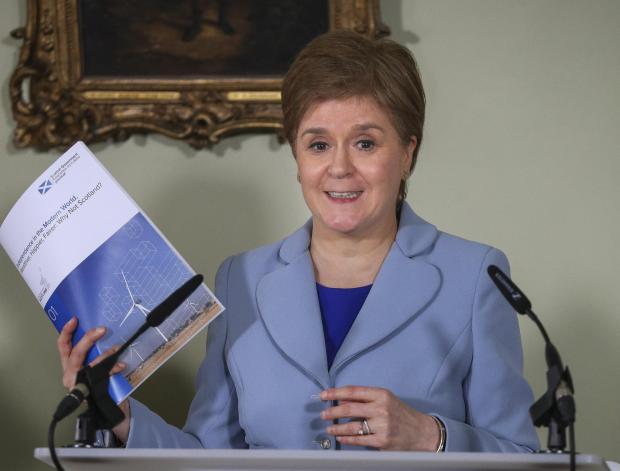 The National: Scotland's First Minister Nicola Sturgeon launches a paper designed to inform the debate on Scotland's future at a press conference at Bute House in Edinburgh tuesday alongside Scottish Green Party co-leader Patrick Harvie. STY.POOLPic Gordon