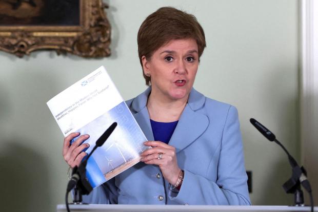 The National: Scotland's First Minister Nicola Sturgeon speaks at a news conference on a proposed second referendum on Scottish independence, at Bute House on June 14, 2022 in Edinburgh, Scotland. (Photo by Russell Cheyne - Pool/Getty Images).