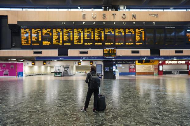 The National: Many stations have been left almost deserted this week due to the train strikes (PA)