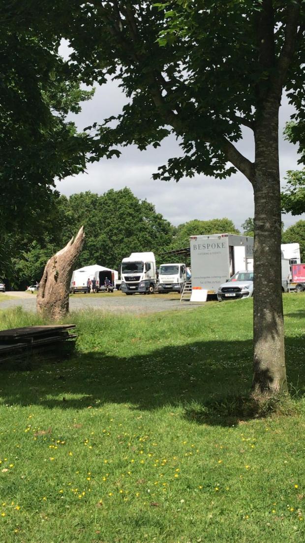 The National: The crew seems to be filming in a wooded area