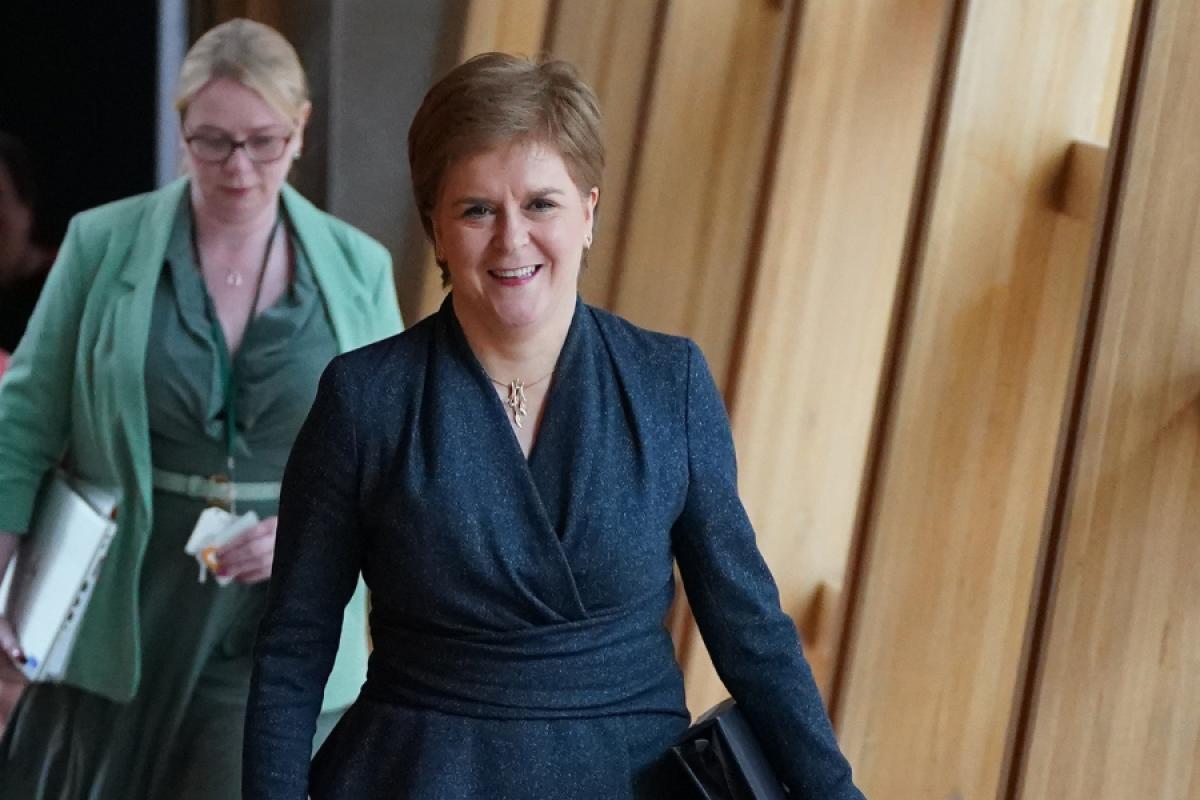 Scotland's First Minister Nicola Sturgeon arrives for First Minster's Questions. Photograph: PA