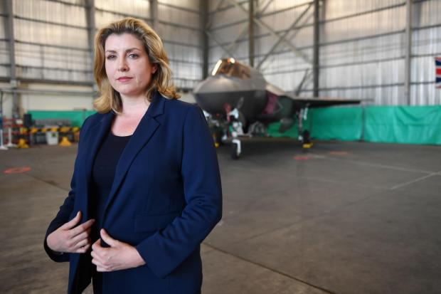 The National: EMBARGOED TO 0001 TUESDAY JUNE 25..Defence Secretary Penny Mordaunt during an event at RAF Akrotiri in Cyprus to mark the first deployment of F-35 Lightning jets overseas. PRESS ASSOCIATION Photo. Picture date: Monday June 24, 2019. See PA story DEFENCE