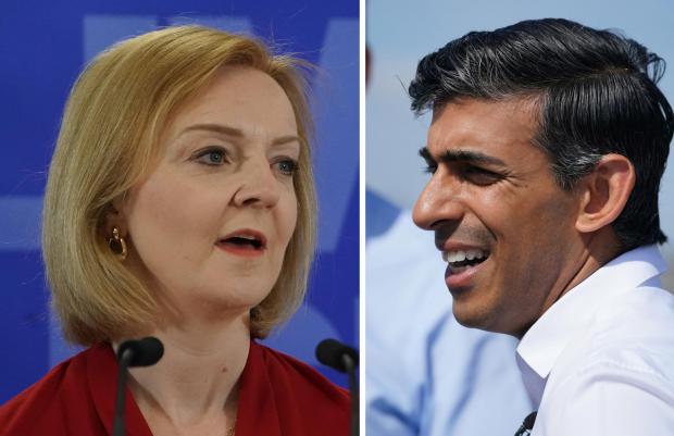 The National: Undated file photos of Liz Truss and Rishi Sunak who have made it through to the final two in the Tory leadership race, with Penny Mordaunt eliminated from the contest after the final round of voting by MPs. Picture: PA Wire
