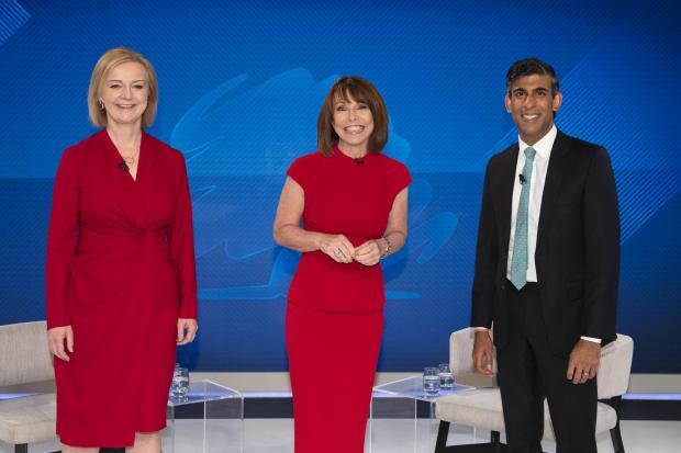 The National: Kay Burley, middle, hosted the debate between Rishi Sunak and Liz Truss