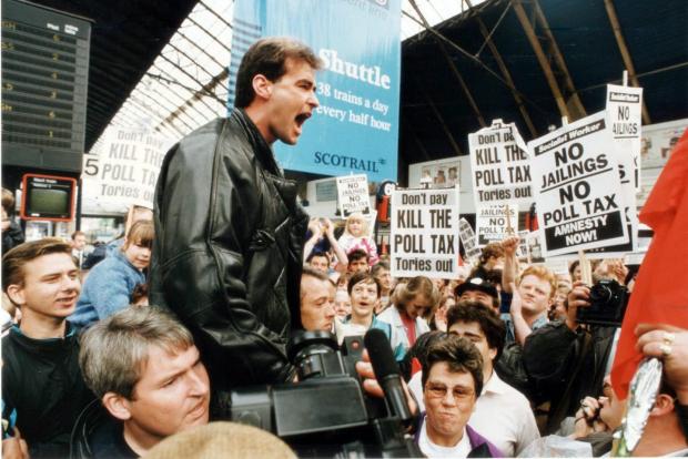 The National: Tommy Sheridan was the chair of the national campaign to co-ordinate non-payment of the poll tax