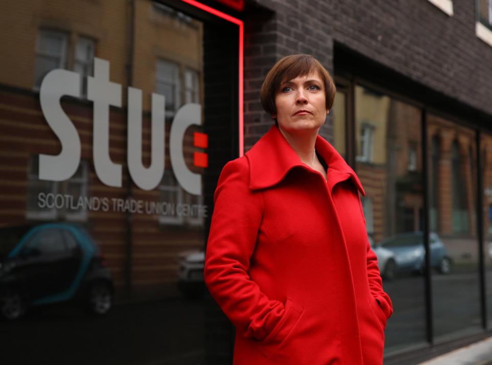 The National: Roz Foyer, general secretary of the STUC, pictured at the STUC's new offices in Bridgeton, Glasgow Photograph by Colin Mearns, Jan 22, 2022