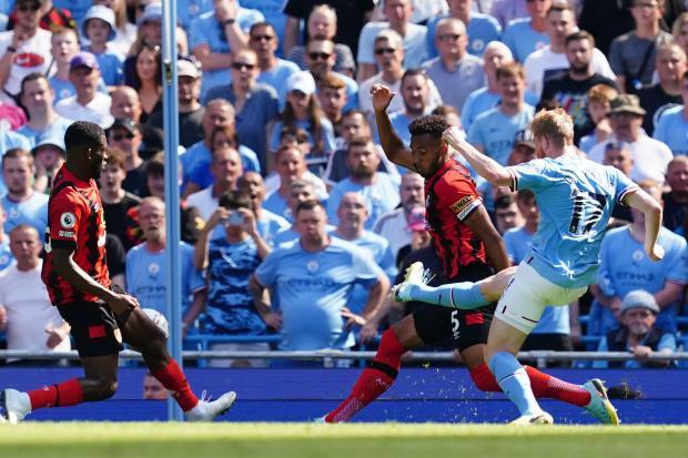 Kevin De Bruyne scored the pick of the goals in Manchester City's 4-0 win over Bournemouth