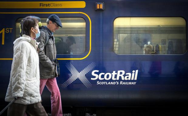 The National: Scotrail train with passengers
