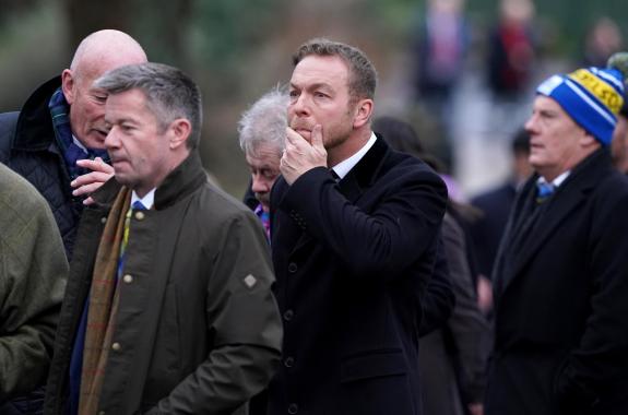 The National: Sir Chris Hoy at Melrose Parish Church before the memorial service The National: Sir Chris Hoy at Melrose Parish Church before the memorial service