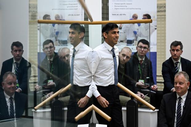 Prime Minister Rishi Sunak arriving at a Q&A session at Teesside University in Darlington