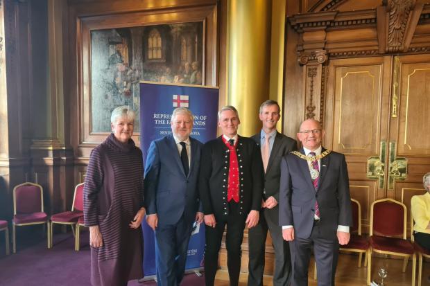 L-R: Kate Sanderson, head of the representation of the Faroe Islands; Angus Robertson MSP; Høgni Hoydal, deputy PM and minister for foreign affairs, industry and trade, Faroe Islands; Liam MacArthur MSP; and the Lord Provost of Edinburgh, Robert