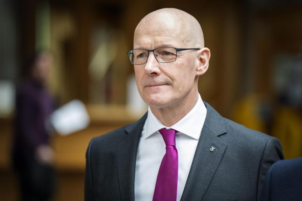 The National: Newly elected leader of the Scottish National Party John Swinney in the Garden Lobby at the