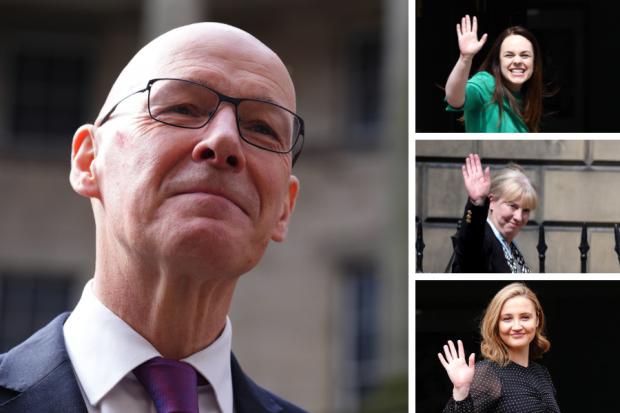 First Minister John Swinney and new ministers (from top down) Kate Forbes, Shona Robison, and Mairi McAllan