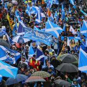AUOB march for independence, Glasgow. Marchers on Woodlands Road...  Photograph by Colin Mearns.11th January 2020..