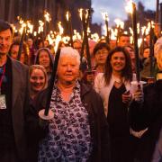 Ian Rankin, Val McDermid, and Denise Mina at Bloody Scotland in 2017