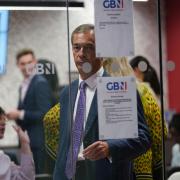 Nigel Farage at a launch event for GB News in 2021