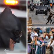 The Batman has been seen on the streets of Glasgow with crowds turning out for the filming of the upcoming Flash movie