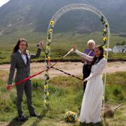 Teri Lou-Fox, 23, wed wife Sammy Fox, 25, with an outdoor humanist ceremony at the foot of Buchaille Etive Mor, Glen Coe