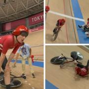 Frederik Madsen crashed into the back of Team GB's Charlie Tanfield during the men's team pursuit
