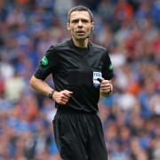 GLASGOW, SCOTLAND - AUGUST 29: Referee Kevin Clancy during a cinch Premiership match between Rangers and Celtic at Ibrox, on August 29, 2021, in Glasgow, Scotland (Photo by Alan Harvey / SNS Group).
