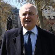 Iain Duncan Smith, pictured, was on his way to the Mercure Manchester Piccadilly Hotel where he was involved in a talk with Brexit minister Lord Frost